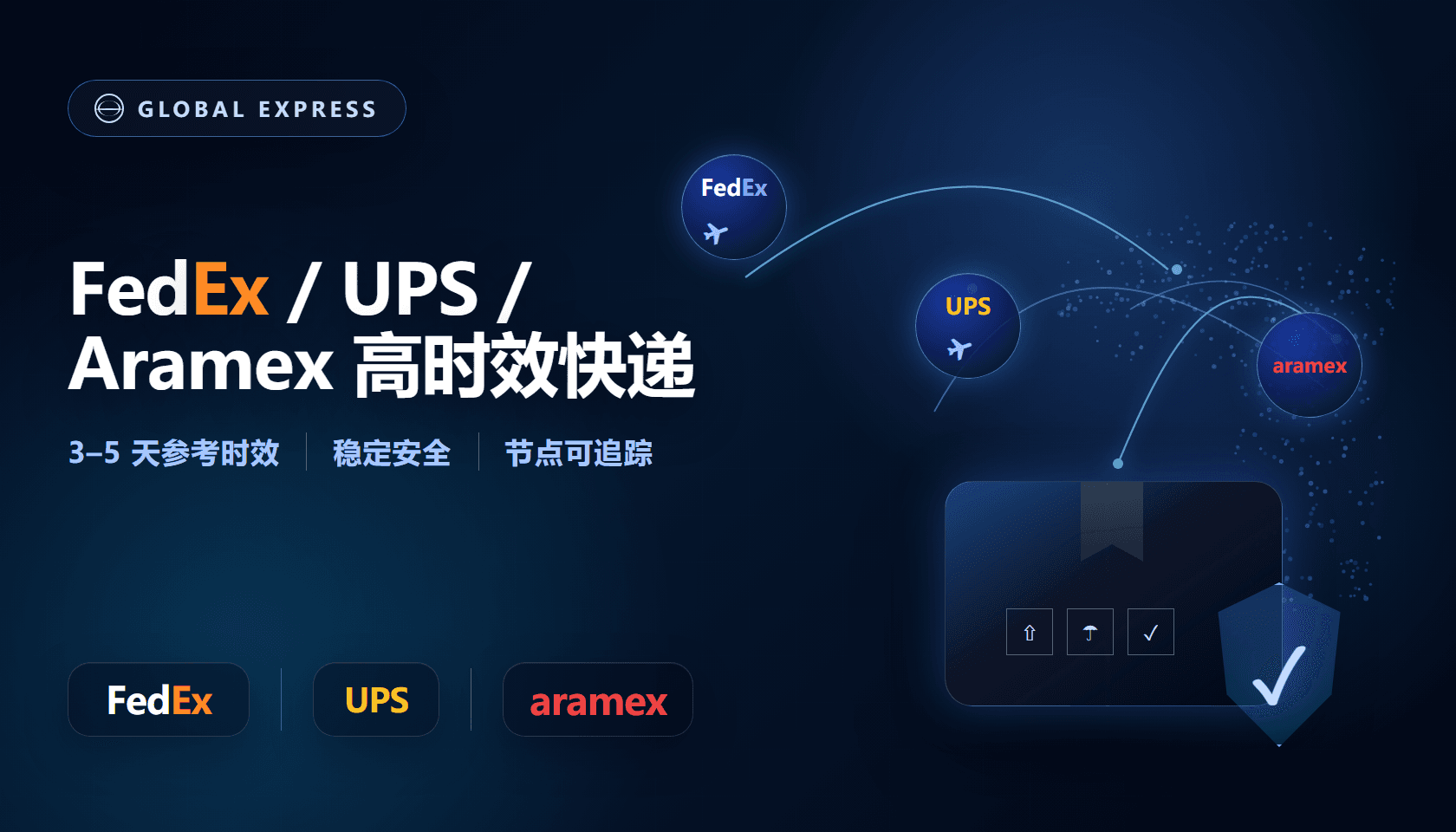 FedEx、UPS、DHL、Aramex 国际快递资源