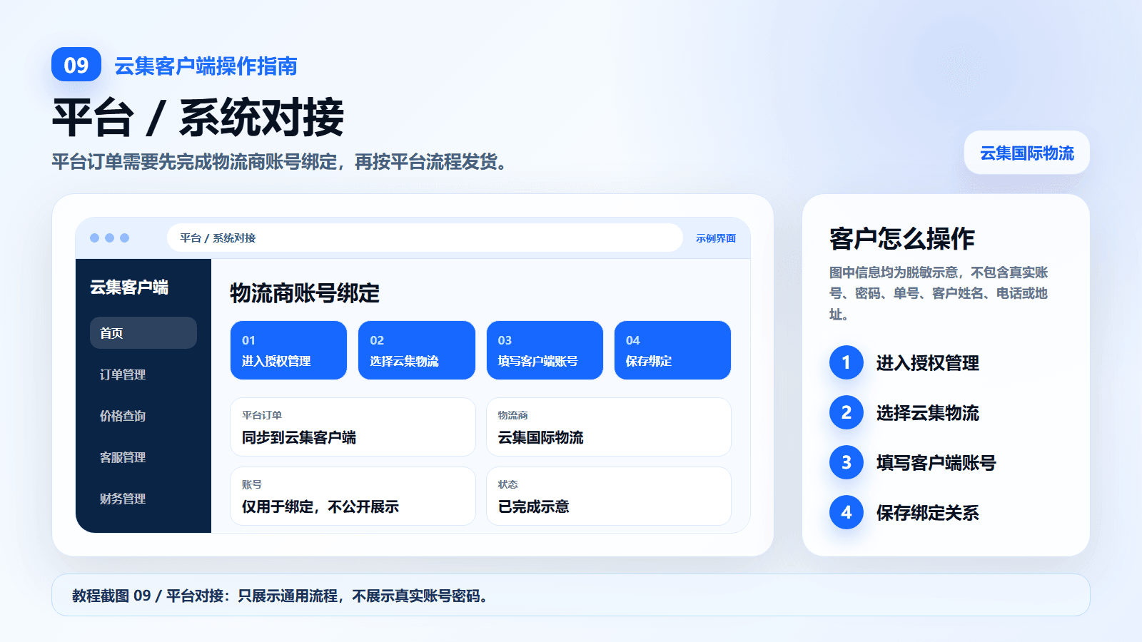 云集客户端使用教程截图:第三方平台 / ERP 对接